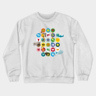 Alphabet - Animals from A to Z for children Crewneck Sweatshirt